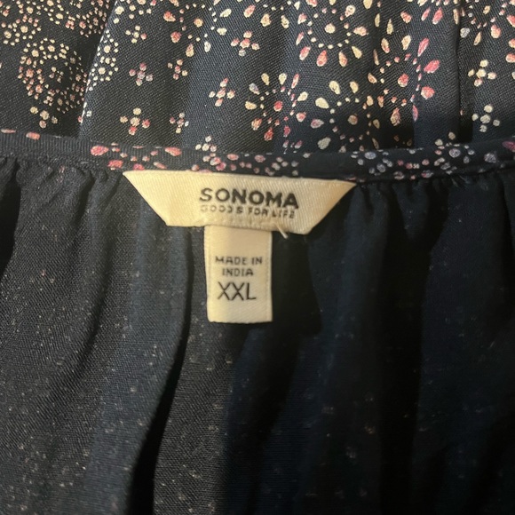 Sonoma XXL navy Pintuck Peasant Top - Picture 3 of 5